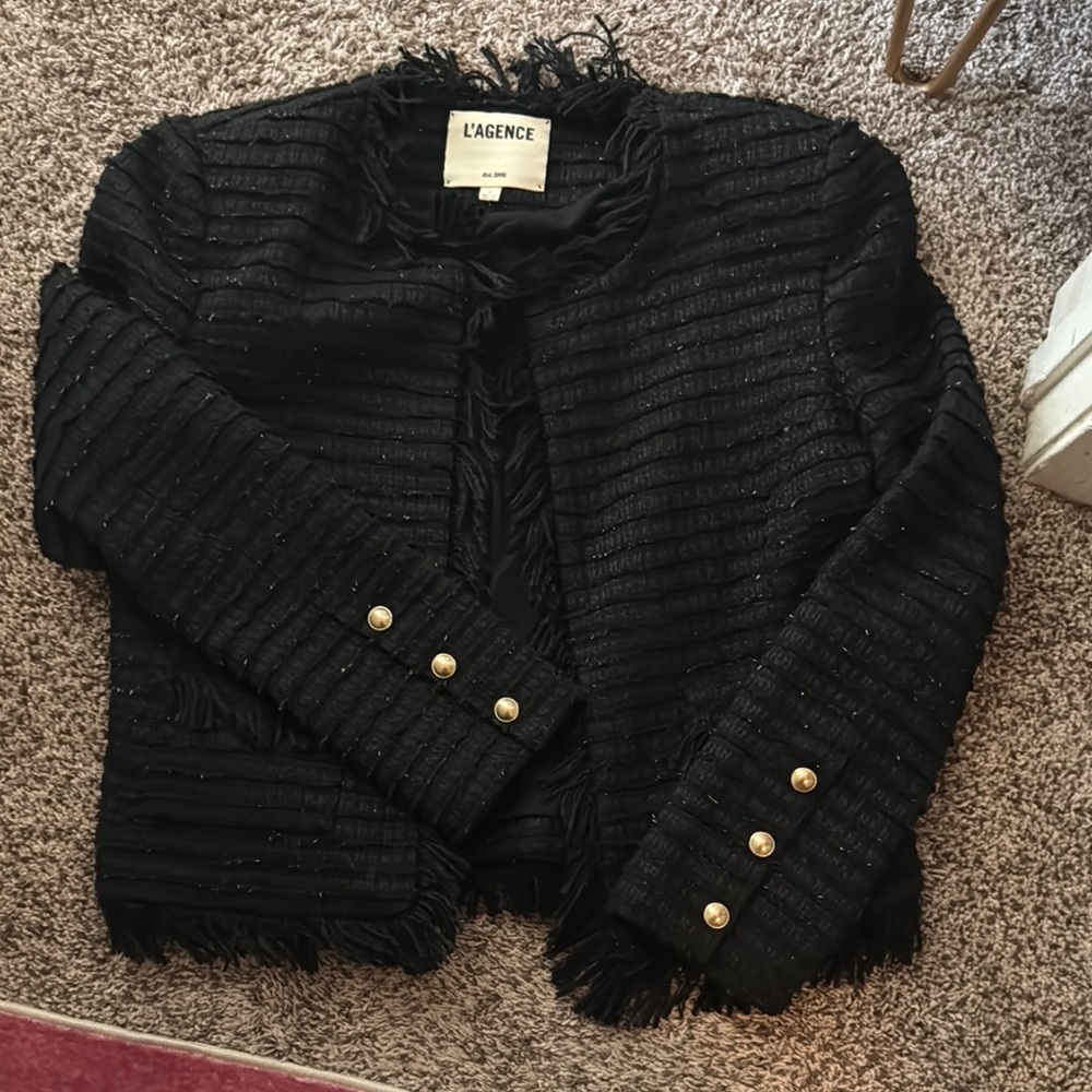 L'Agence Black Tweed Women's Jacket